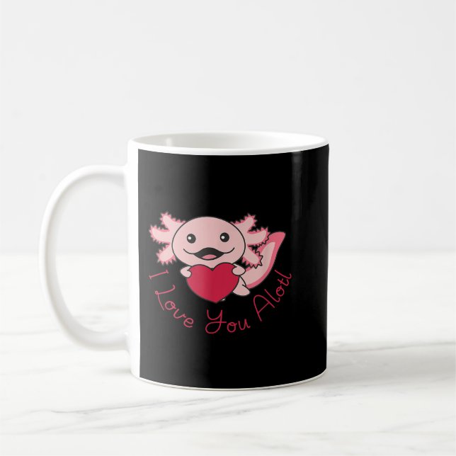 Axolotl I Liebe Sie Niedliche Tiere mit Herz Kaffeetasse (Links)