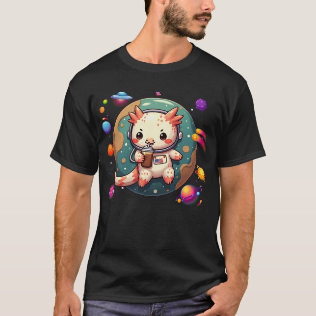 Axolotl in Space Bubble Tee - Boba Lovers (Vorderseite)