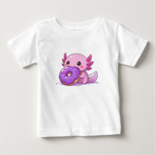 Axolotl isst lila Donuts. Baby T-shirt
