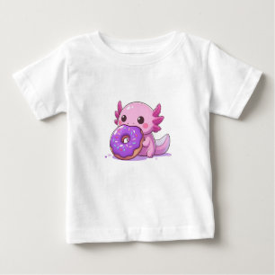 Axolotl isst lila Donuts. Baby T-shirt