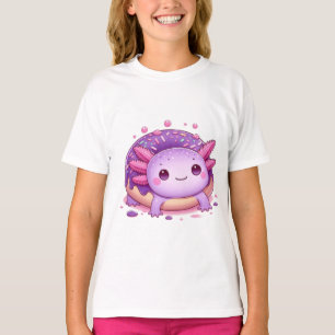 Axolotl isst lila Donuts. T-Shirt