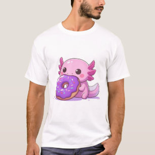 Axolotl isst lila Donuts. T-Shirt