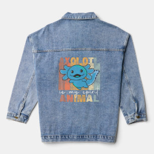 Axolotl ist mein Geist Tier Niedlich Axolotl Vinta Jeansjacke