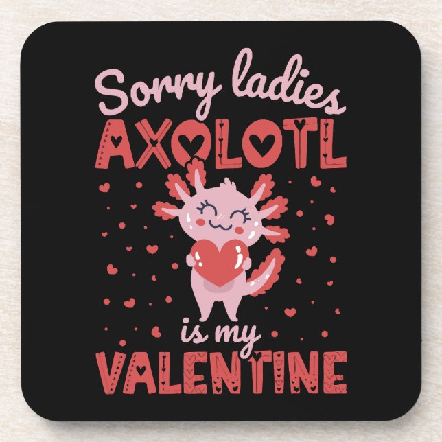 Axolotl ist mein Valentine Getränkeuntersetzer (Vorderseite)