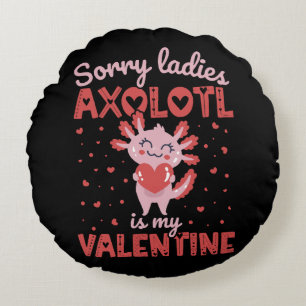 Axolotl ist mein Valentine Rundes Kissen