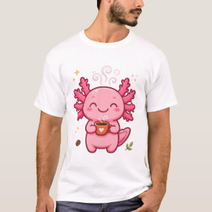 Axolotl Kaffeepause Süß Rosa Kaffeeliebhaber T-Shirt