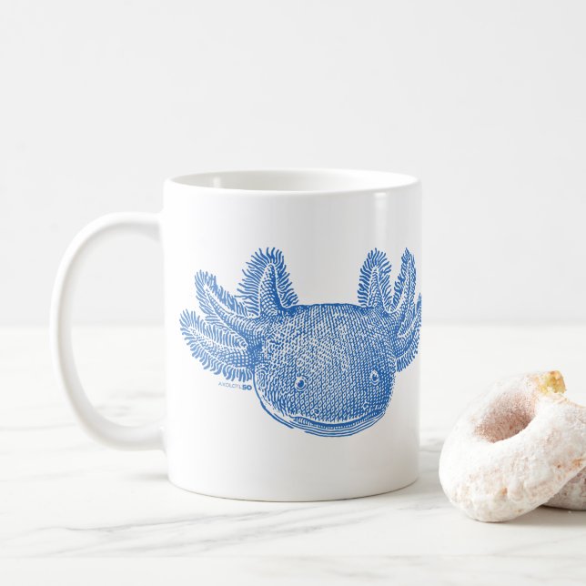 Axolotl-Kaffeetasse - BLAU Kaffeetasse (Mit Donut)