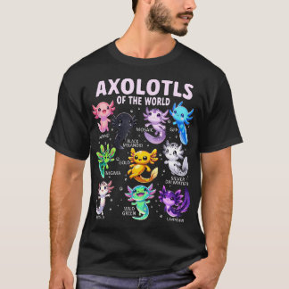Axolotl Kawaii Axolotls of the World Axolotl Anima T-Shirt