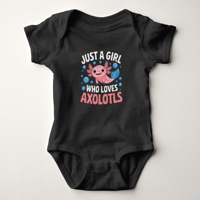 Axolotl Kawaii Just A Girl Liebe Axolotls Baby Strampler (Vorderseite)