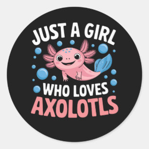 Axolotl Kawaii Just A Girl Liebe Axolotls Runder Aufkleber
