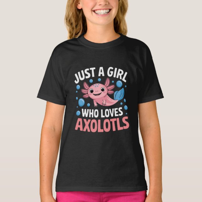 Axolotl Kawaii Just A Girl Liebe Axolotls T-Shirt (Vorderseite)