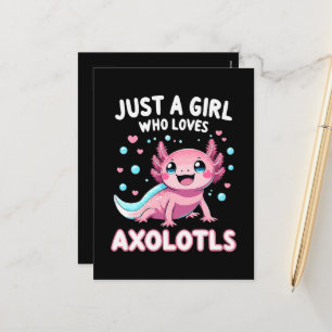 Axolotl Kawaii Nur Ein Mädchen Das Axolotl Liebt Feiertagspostkarte