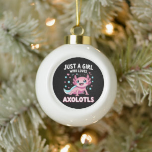 Axolotl Kawaii Nur Ein Mädchen Das Axolotl Liebt Keramik Kugel-Ornament