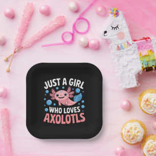 Axolotl Kawaii Nur Ein Mädchen Das Axolotls Liebt  Pappteller