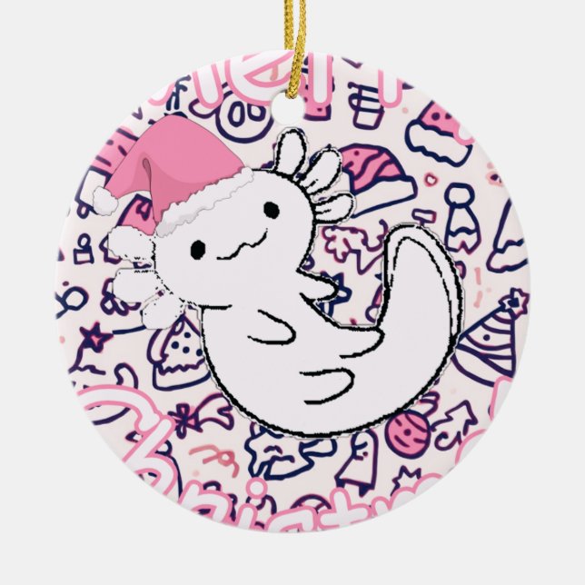 Axolotl Keramik Ornament (Vorne)