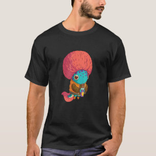 Axolotl-Kid mit rosa Afro-Haarschnitt Trinksoda T-Shirt