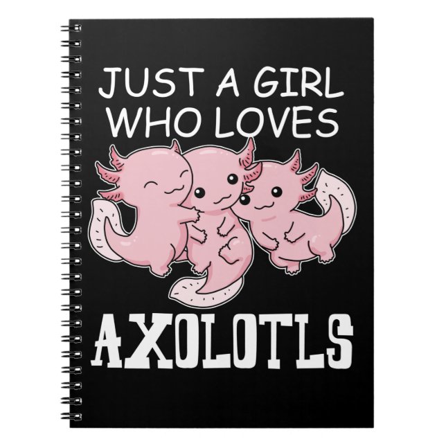 Axolotl Kids Kawaii Axolotl Gift Girls Axolotl Notizblock (Vorderseite)