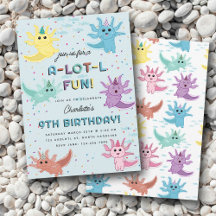Axolotl Kids Niedlich Salamander Blue Birthday Par