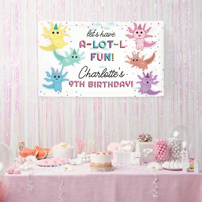 Axolotl Kids Niedlich Salamander Geburtstagsparty Banner (Party)