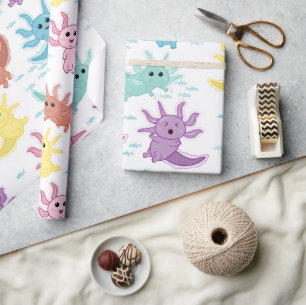 Axolotl Kids Niedlich Salamander Muster Geschenkpapier