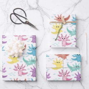 Axolotl Kids Niedlich Salamander Muster Geschenkpapier Set