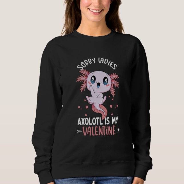 Axolotl Ladies  Valentine's Day Cute Axolotl Boy Sweatshirt (Vorderseite)