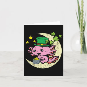 Axolotl Leprechaun Hat St Patricks Day Kleeblatt C Karte