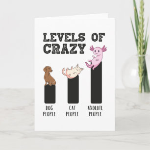 Axolotl Levels Crazy Funny Funny Animals Gift Karte