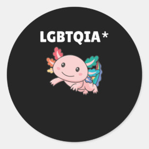 Axolotl - LGBT-Flag mit Regenbogenfarben Runder Aufkleber