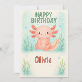 Axolotl liebt Geburtstagsparty Einladung