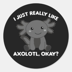 Axolotl liebt Niedliche Tiere für Kinder Pink Clas Runder Aufkleber