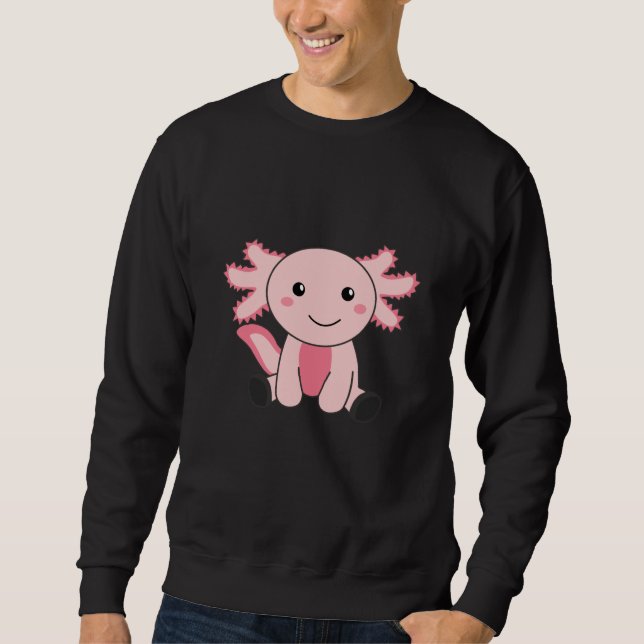 Axolotl liebt Niedliche Tiere für Kinder Rosa Sweatshirt (Vorderseite)
