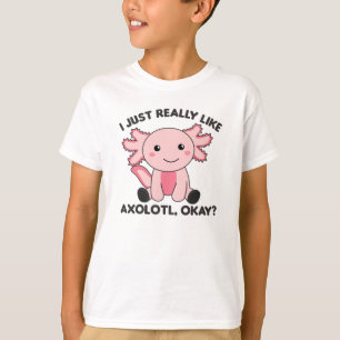 Axolotl liebt Niedliche Tiere für Kinder Rosa T-Shirt