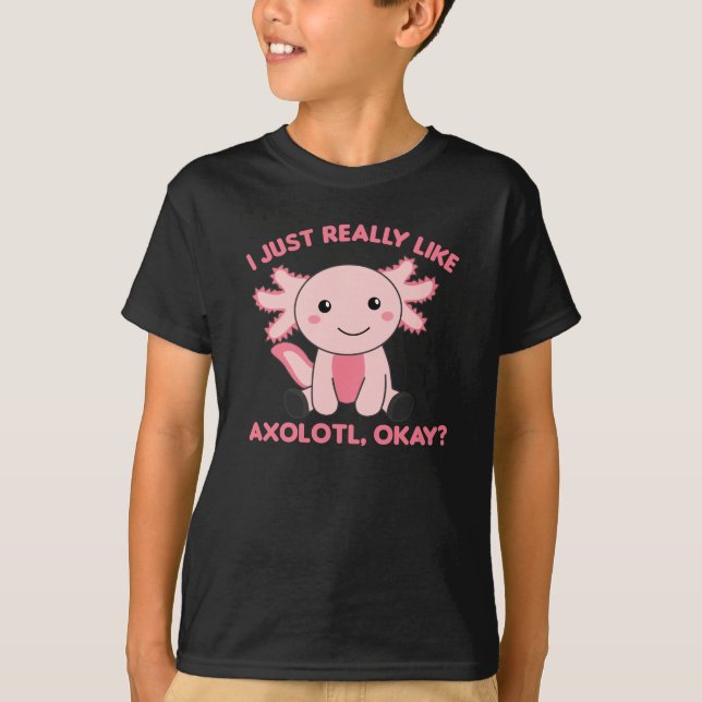 Axolotl liebt Niedliche Tiere für Kinder Rosa T-Shirt (Vorderseite)