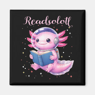 Axolotl liest Buch kawaii Lesebücher für Männer Magnet