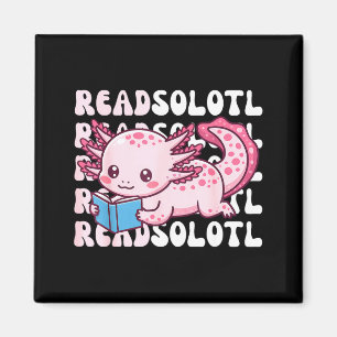 Axolotl liest Buch kawaii Lesebücher für Männer Magnet