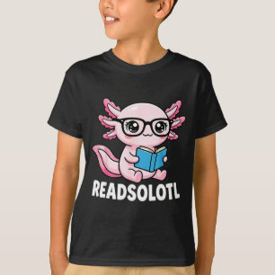Axolotl liest Bücher Outfit cooles Lesen Kinder Bu T-Shirt