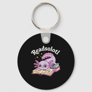 Axolotl liest solo-tl lustiges Lesen süß kawaii Schlüsselanhänger