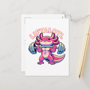Axolotl LIFTALOTL Feiertagspostkarte