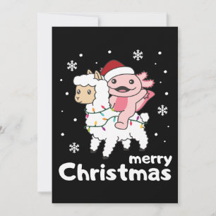 Axolotl Llama Alpaca Frohe Weihnachtstiere Feiertagskarte