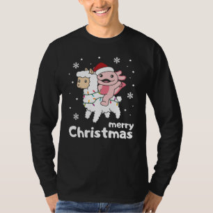 Axolotl Llama Alpaca Frohe Weihnachtstiere T-Shirt