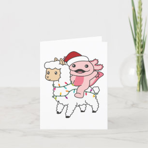 Axolotl Llama Alpaca Weihnachts-Wintertiere Holi Feiertagskarte