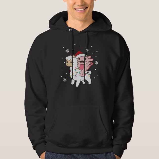 Axolotl Llama Alpaca Weihnachtswintertiere Hoodie (Vorderseite)