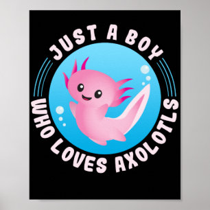 Axolotl Lover Just A Boy, der Axolotls Kawaii Lieb Poster
