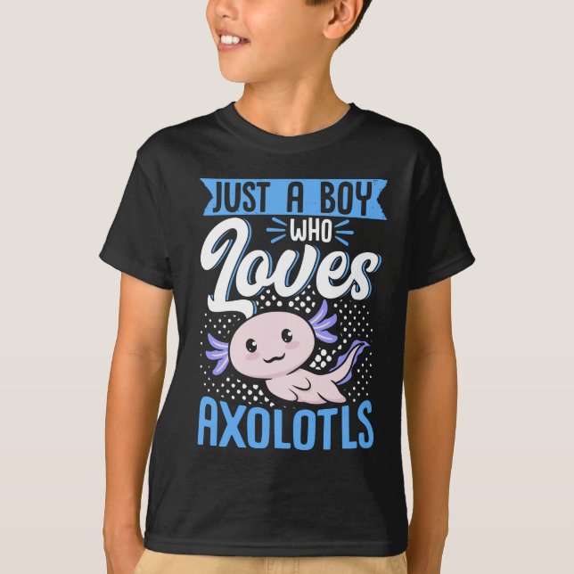 Axolotl Lover Just A Boy Who Loves Axolotls Kawaii T-Shirt (Vorderseite)
