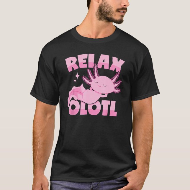 Axolotl Lover Mexican Salamander Relaxolotl Sleepi T-Shirt (Vorderseite)