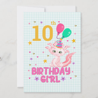 Axolotl Lovers Birthday Girl Salamander Amphibienu Einladung