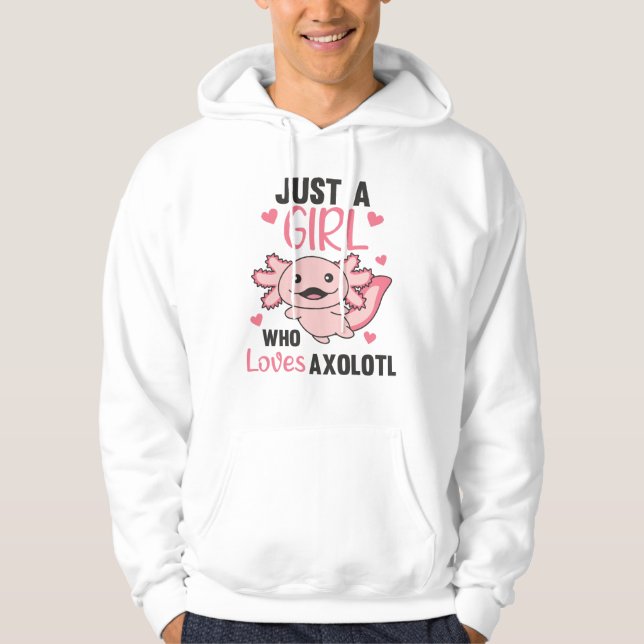 Axolotl Lovers Sweet Animals For Girls Pink Hoodie (Vorderseite)