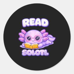 Axolotl lustiges Lesebuch Bibliothek Kinder readso Runder Aufkleber