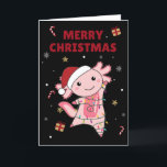 Axolotl Merry Christmas Winter Animals Axolotls Ad Feiertagskarte<br><div class="desc">Die axolotl für Weihnachten mit Feenlicht. Hübsche Tiere mit Geschenken und Schnee für den Urlaub. Auch lustig für Weihnachten im Juli. Axolotls sind niedliche Tiere und perfekt zu Weihnachten.</div>